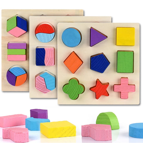 Formas Geométricas de Madeira Puzzle